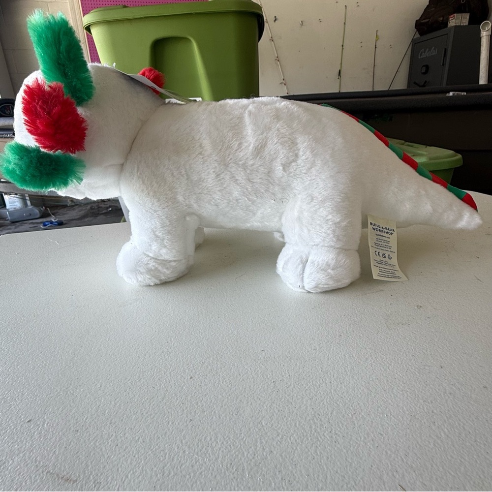 Build A Bear Workshop white, green and red axolotl Plush
